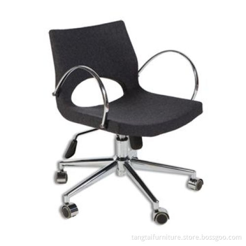 Armrest Office Task Chair, Made of Cashmere and Chrome Frame with Wheel